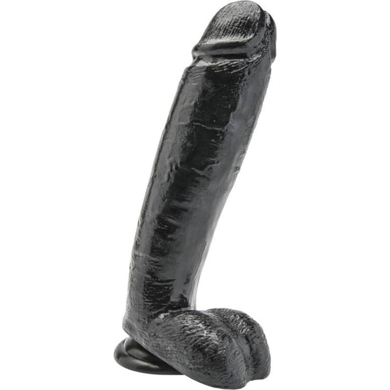 GET REAL - 25,5 CM DILDO MET ZWARTE TESTIKELEN