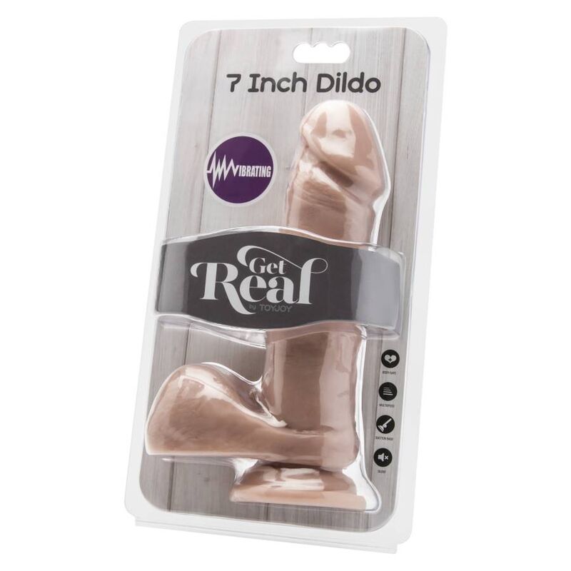 GET REAL - 18 CM DILDO MET TESTIKELS NATUURLIJKE VIBRATOR