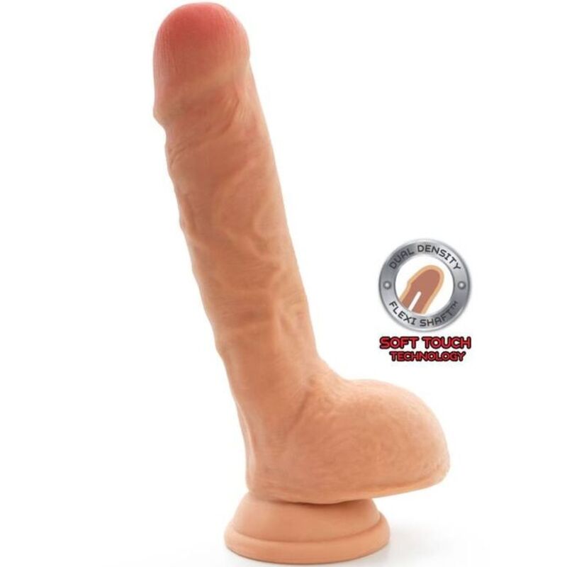 GET REAL - DUBBELE DENSITEIT DILDO 25,5 CM MET NATUURLIJKE TESTIKELEN