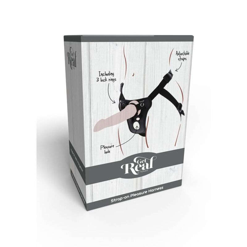GET REAL - STRAP-ON PLEASURE ZWART HARNAS