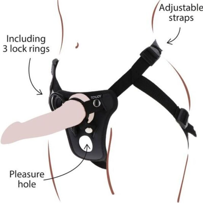 GET REAL - STRAP-ON PLEASURE ZWART HARNAS