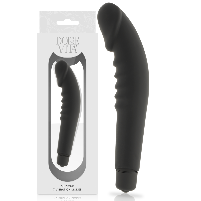 DOLCE VITA - REALISTISCHE PLEZIER ZWARTE SILICONEN VIBRATOR