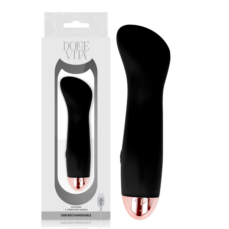 DOLCE VITA - ONE OPLAADBARE VIBRATOR ZWART 7 SNELHEDEN