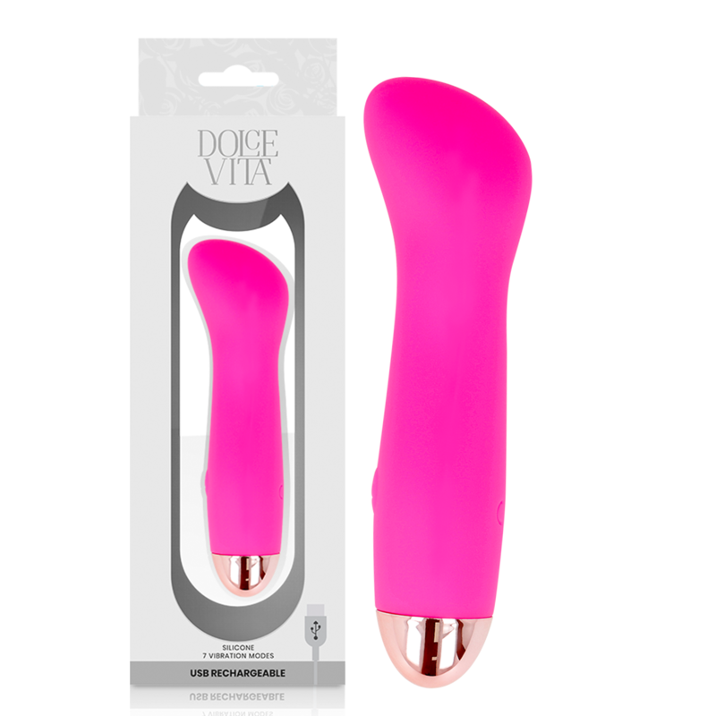 DOLCE VITA - EEN ROZE OPLAADBARE VIBRATOR 7 SNELHEDEN