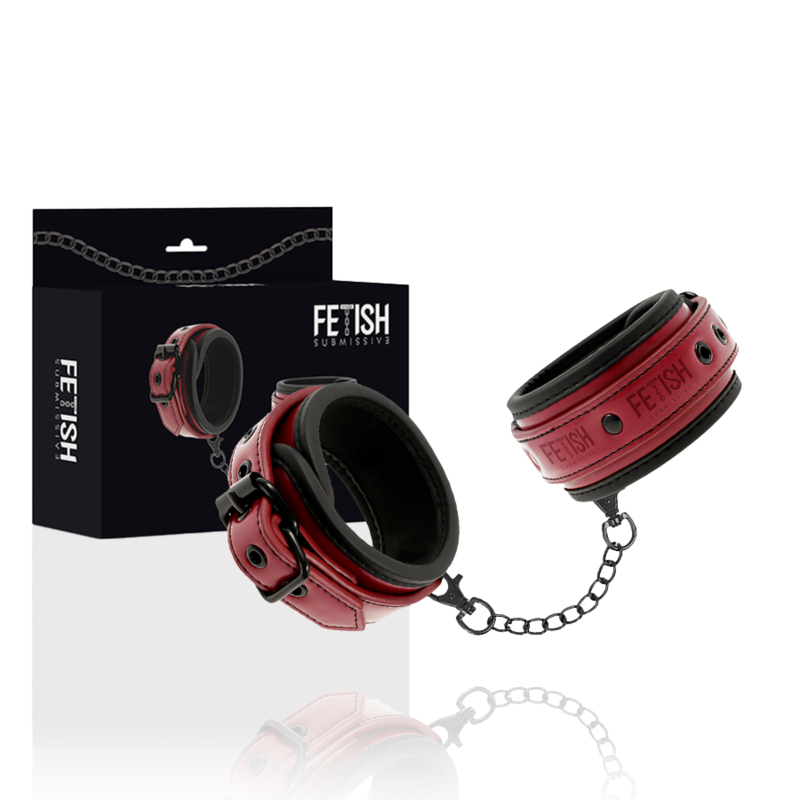 FETISH SUBMISSIVE DARK ROOM - VEGAN LEDEREN HANDBOEIEN MET NEOPREEN VOERING