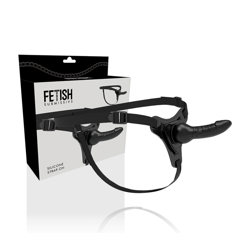 FETISH ONDERDANIGE HARNAS - ZWART SILICONEN REALISTISCH 16 CM