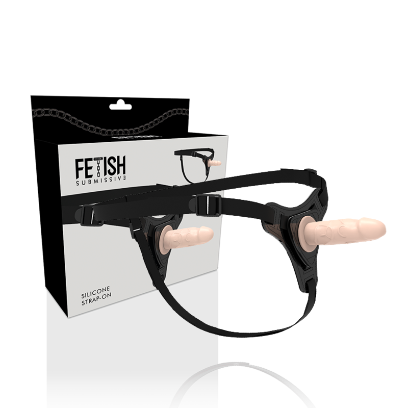 FETISH ONDERDANIGE HARNAS - VLEES REALISTISCHE SILICONEN 12,5 CM