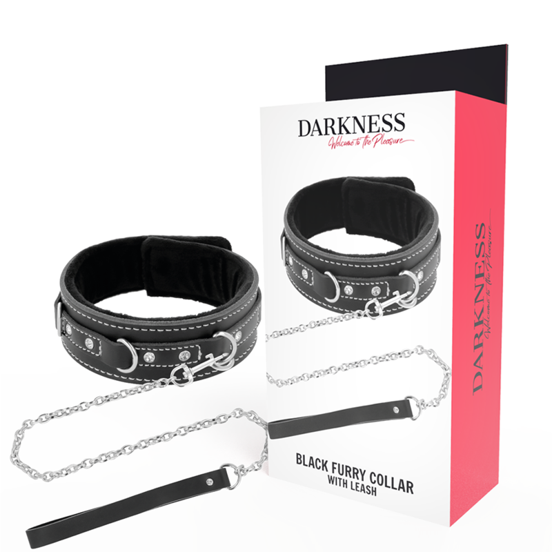 DARKNESS - HOOGWAARDIGE LEDEREN HALSBAND MET BAND