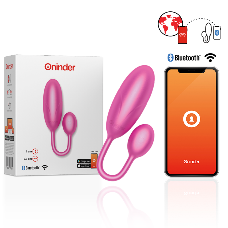ONINDER - DENVER ROZE VIBREREND EI 7 X 2,7 CM - GRATIS APP