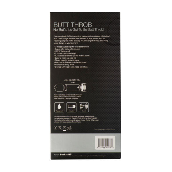 ROCKS-OFF - BUTT THROB P-SPOT STIMULATOR 7 SNELHEDEN ZWART 