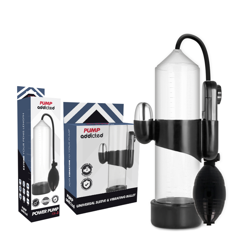 PUMP ADDICTED - RX3 TRANSPARANTE ERECTIEPOMP MET VIBRATOR