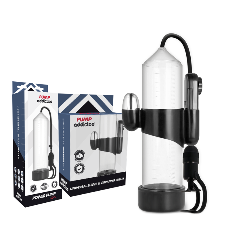 PUMP ADDICTED - RX5 TRANSPARANTE ERECTIEPOMP MET VIBRATOR