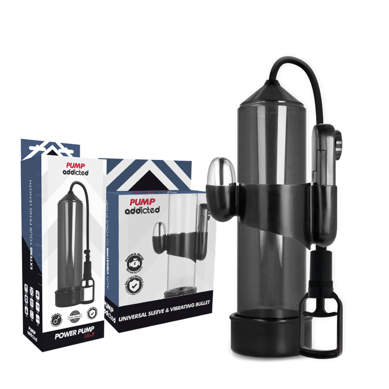 POMP ADDICTED - RX7 ZWARTE ERECTIEPOMP MET VIBRATOR