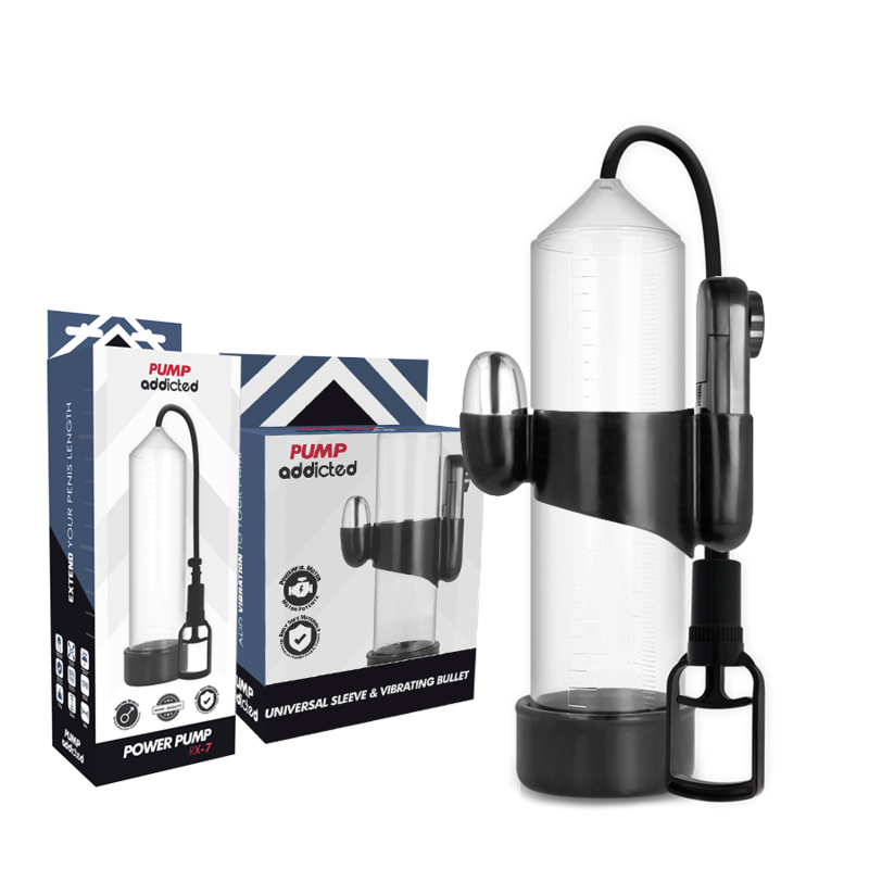 PUMP ADDICTED - RX7 TRANSPARANTE ERECTIEPOMP MET VIBRATOR