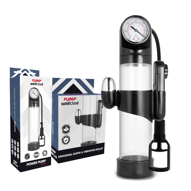 PUMP ADDICTED - RX9 TRANSPARANTE ERECTIEPOMP MET VIBRATOR