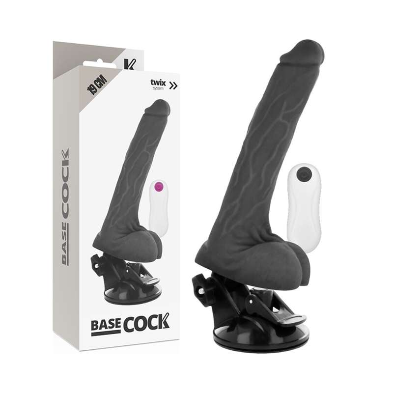 BASECOCK - REALISTISCHE VIBRATOR NATUURLIJKE AFSTANDSBEDIENING 19 CM -O- 4 CM