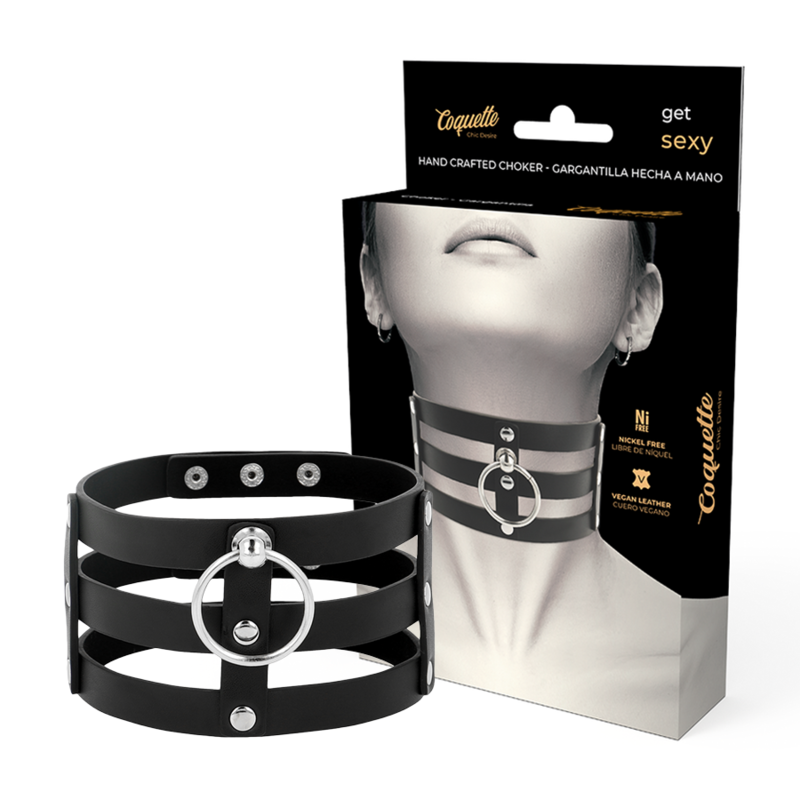 COQUETTE CHIC DESIRE - VEGANISTISCHE LEDEREN FETISCH STIJL CHOKER