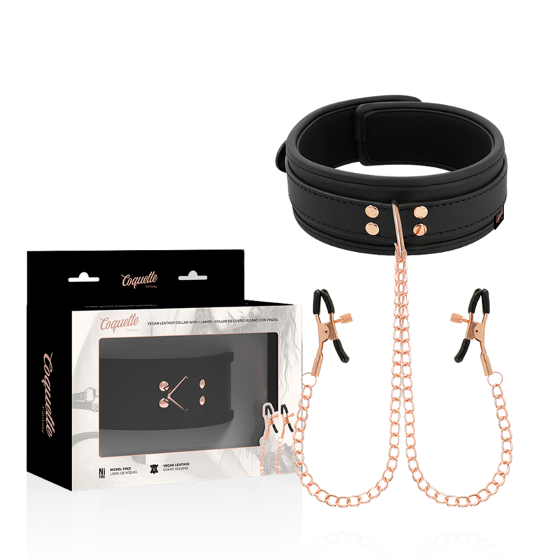 COQUETTE CHIC DESIRE - FANTASIE KETTING MET TEPELKLEMMEN MET NEOPREEN VOERING