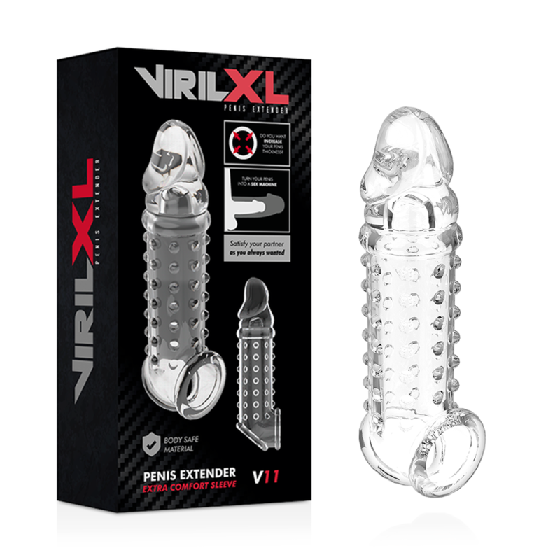 VIRILXL - TRANSPARANTE V11 PENISVERLENGING EN -MOUW