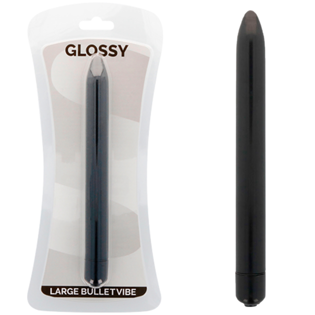 GLANZEND - SLANKE ZWARTE VIBRATOR