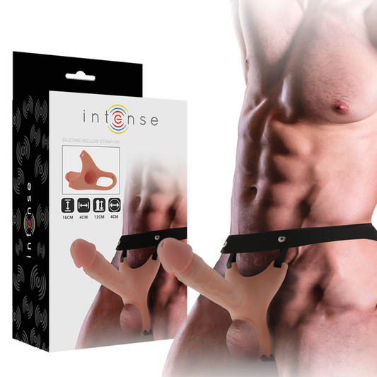 INTENSE - HOLLE HARNAS MET SILICONEN DILDO 16 X 3,5 CM