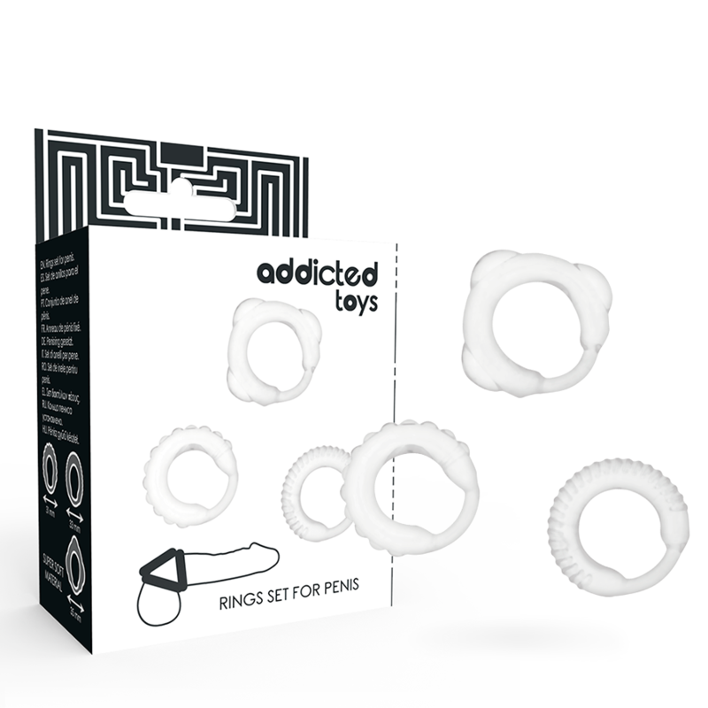 ADDICTED TOYS - SET VAN 3 DOORZICHTIGE PENISRINGEN