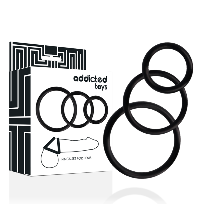 ADDICTED TOYS - ZWARTE PENISRINGSET