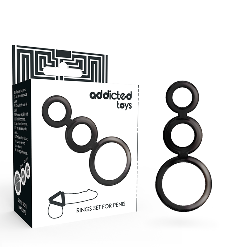 ADDICTED TOYS - PENIS- EN TESTIKELRINGENSET - SMOKY