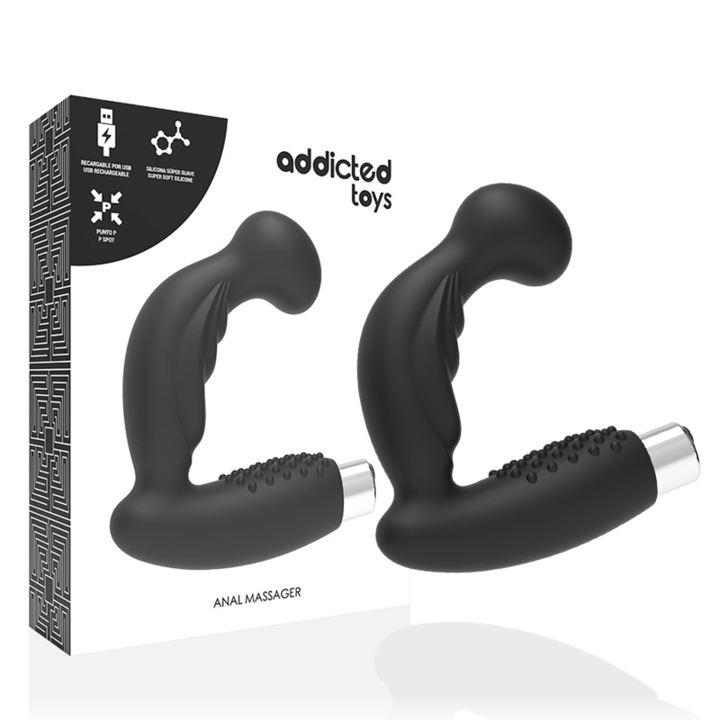 ADDICTED TOYS - OPLAADBARE PROSTAAT VIBRATOR MODEL 3 - ZWART
