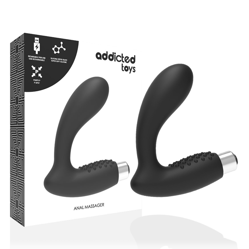 ADDICTED TOYS - OPLAADBARE PROSTAAT VIBRATOR MODEL 5 - ZWART
