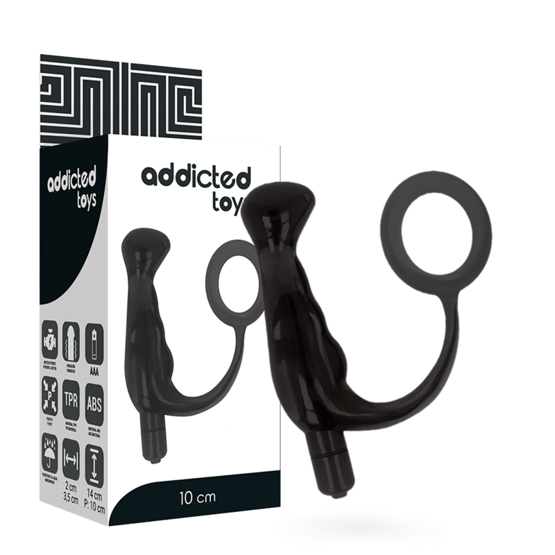 ADDICTED TOYS - ZWARTE PROSTAAT VIBRATOR 10 CM