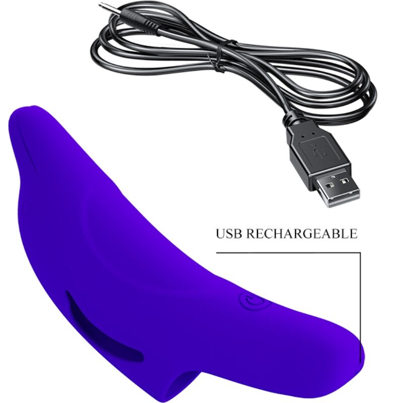 PRETTY LOVE - DELPHINI KRACHTIGE DONKERBLAUWE VINGERSTIMULATOR