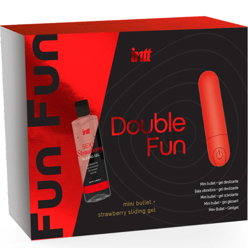 INTT RELEASES - DUBBELE FUN KIT MET VIBRERENDE KOGEL EN AARDBEI MASSAGEGEL