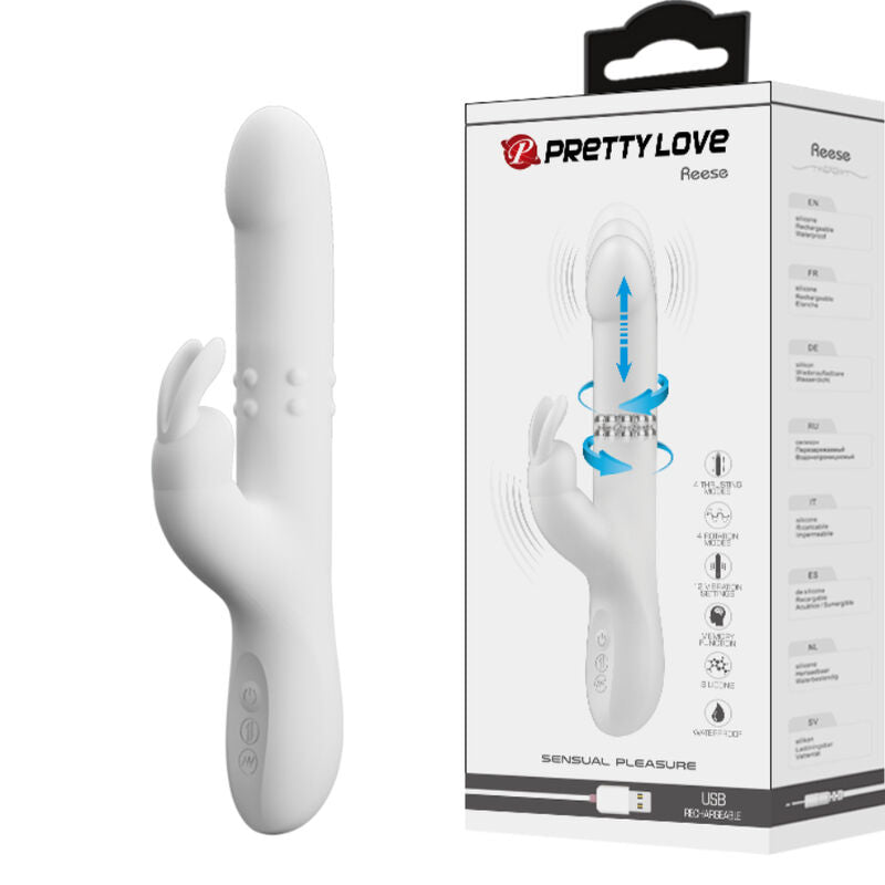 PRETTY LOVE - REESE ROTERENDE VIBRATOR ZILVER