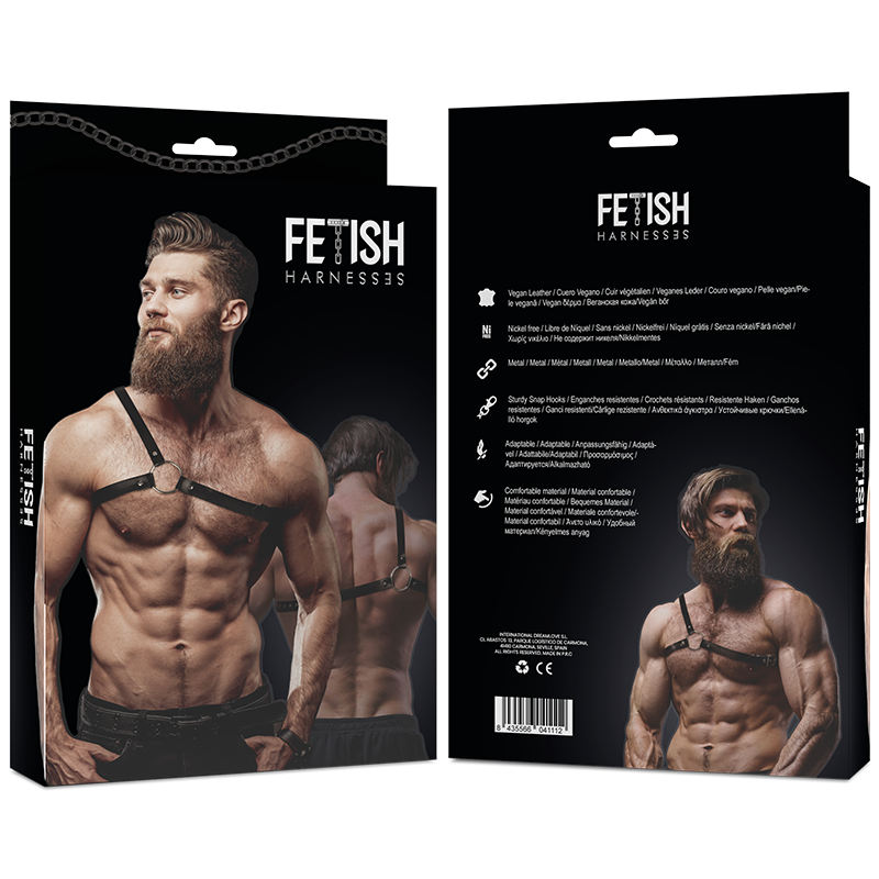 FETISH SUBMISSIVE - ATTITUDE ECO-LEDEREN CROSS SHOULDER HARNESS VOOR MANNEN
