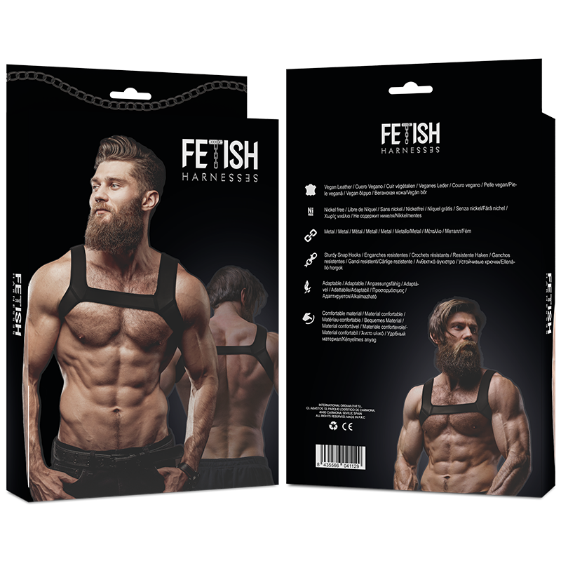 FETISH ONDERWORPEN HOUDING - NEOPREEN BORSTHARNAS VOOR MANNEN, MAAT M