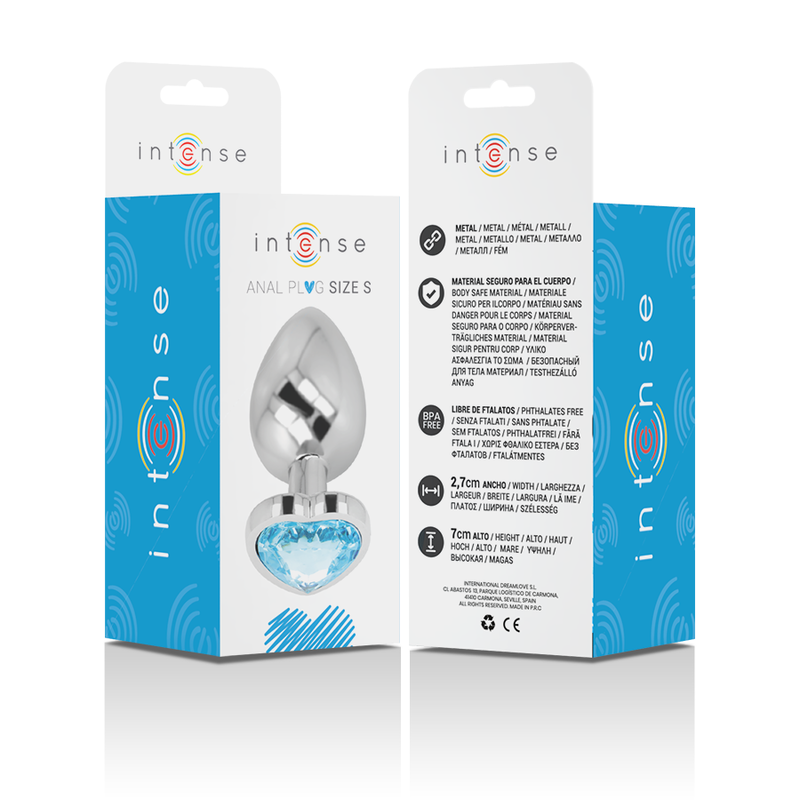 INTENSE - ANALE PLUG METAAL ALUMINIUM BLAUW HART MAAT S