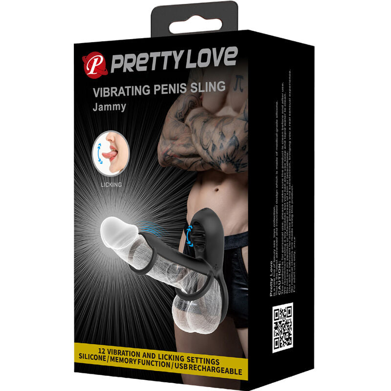 PRETTY LOVE - JAMMY OPLAADBARE SILICONEN PENISHOES MET 12 VIBRATIES EN TONG