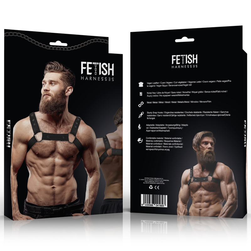 FETISH ONDERDANIGE HOUDING - VERSTELBARE NEOPREEN SPORTBORSTHARNAS VOOR MANNEN