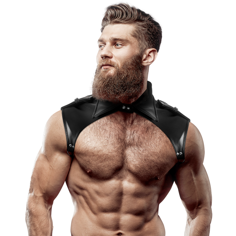 FETISH SUBMISSIVE ATTITUDE - VERSTELBAAR BRIGADE HARNAS IN ECO-LEER VOOR MANNEN