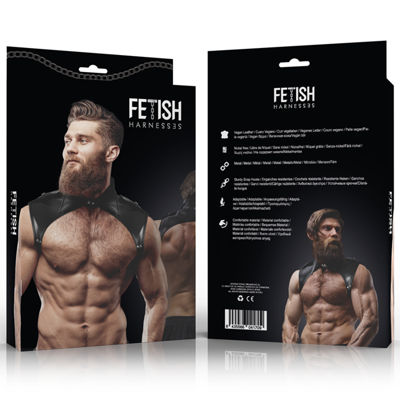 FETISH SUBMISSIVE ATTITUDE - VERSTELBAAR BRIGADE HARNAS IN ECO-LEER VOOR MANNEN