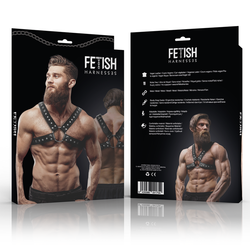 FETISH ONDERDANIGE ATTITUDE - HEREN HARNAS MET STUDD CROSS-BORST EN ECO-LEDEREN