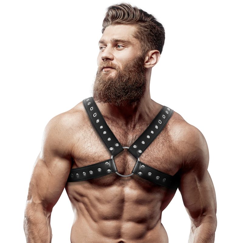 FETISH ONDERDANIGE ATTITUDE - HEREN HARNAS MET STUDD CROSS-BORST EN ECO-LEDEREN