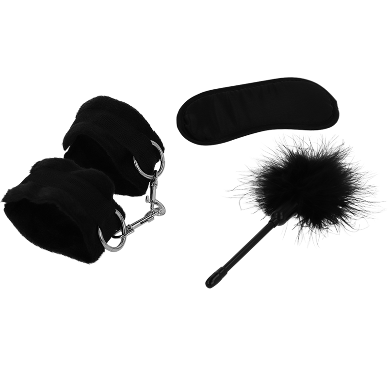 INTENSE - FETISH EROTISCHE SET 2 MET HANDBOEIEN, BLINDDOEK EN VEER