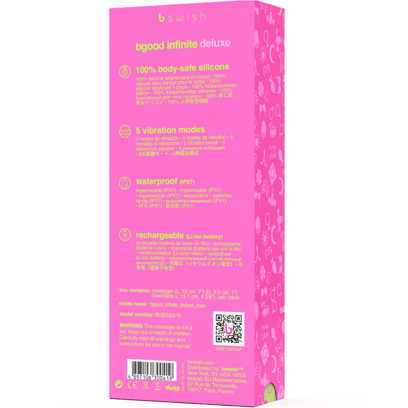 B SWISH - BGOOD INFINITE DELUXE OPLAADBARE ROZE SILICONEN VIBRATOR