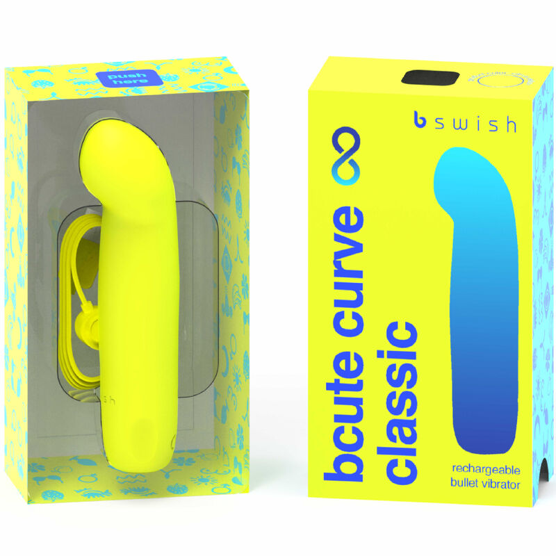 B SWISH - BCUTE CURVE INFINITE CLASSIC OPLAADBARE SILICONEN VIBRATOR GEEL