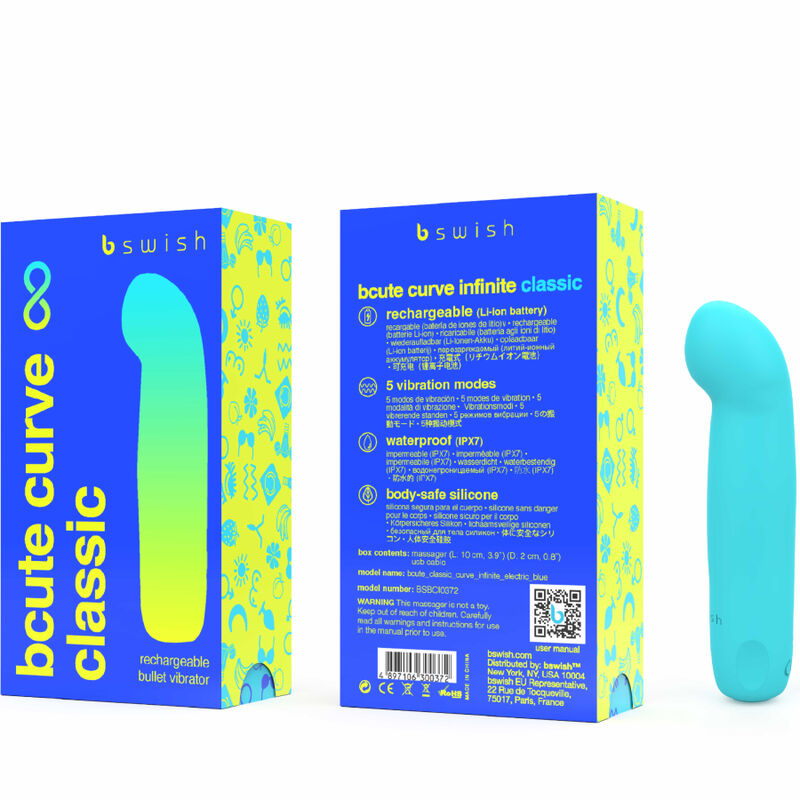 B SWISH - BCUTE CURVE INFINITE CLASSIC OPLAADBARE VIBRATOR BLAUW SILICONEN