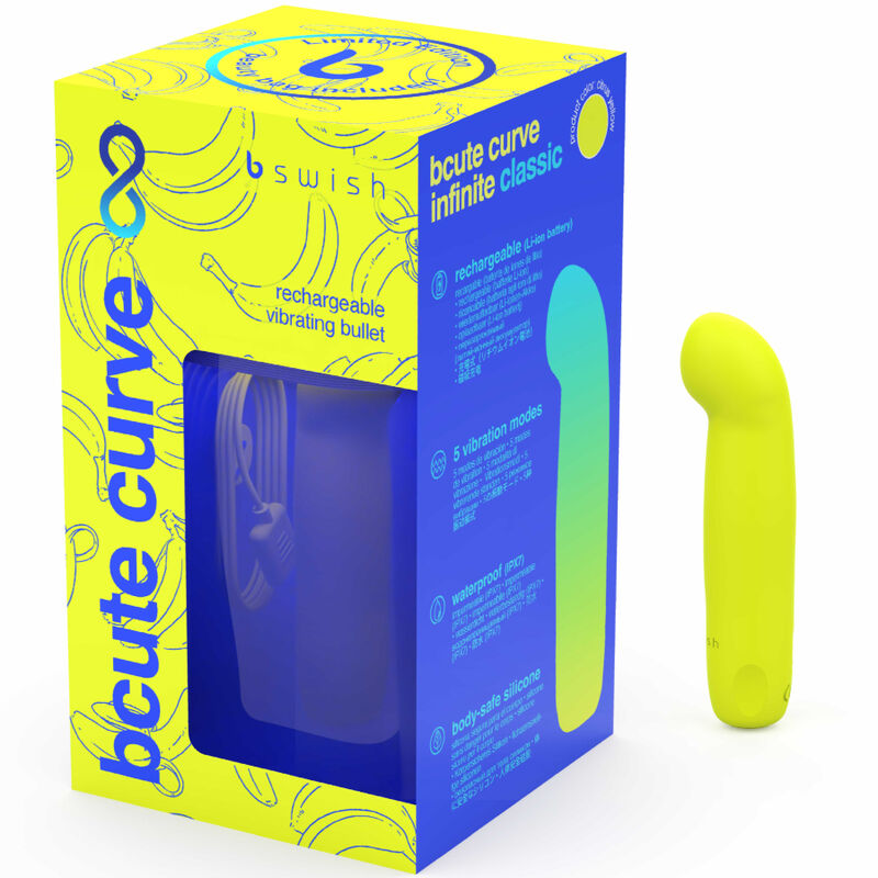 B SWISH - BCUTE CURVE INFINITE CLASSIC LIMITED EDITION OPLAADBARE SILICONEN VIBRATOR GEEL