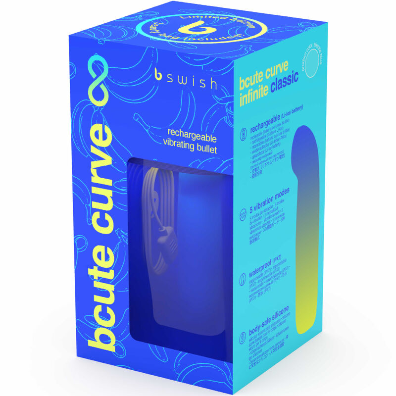 B SWISH - BCUTE CURVE INFINITE CLASSIC LIMITED EDITION OPLAADBARE VIBRATOR BLAUW SILICONEN