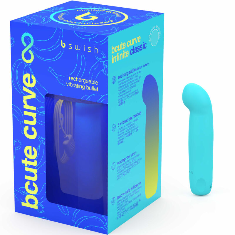 B SWISH - BCUTE CURVE INFINITE CLASSIC LIMITED EDITION OPLAADBARE VIBRATOR BLAUW SILICONEN